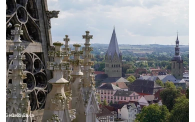 Blick von der Wiesenkirche von oben auf Soest